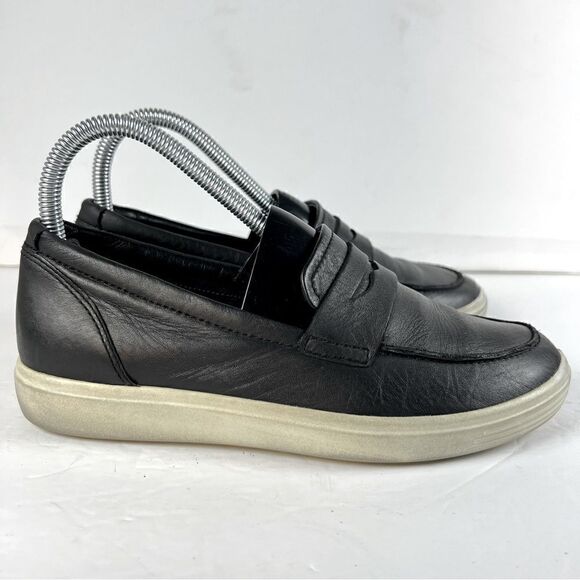 Ecco Womens Soft 7 Leather Penny Loafer Slip On Shoes in Black EU37/US6-6.5 - Picture 4 of 10